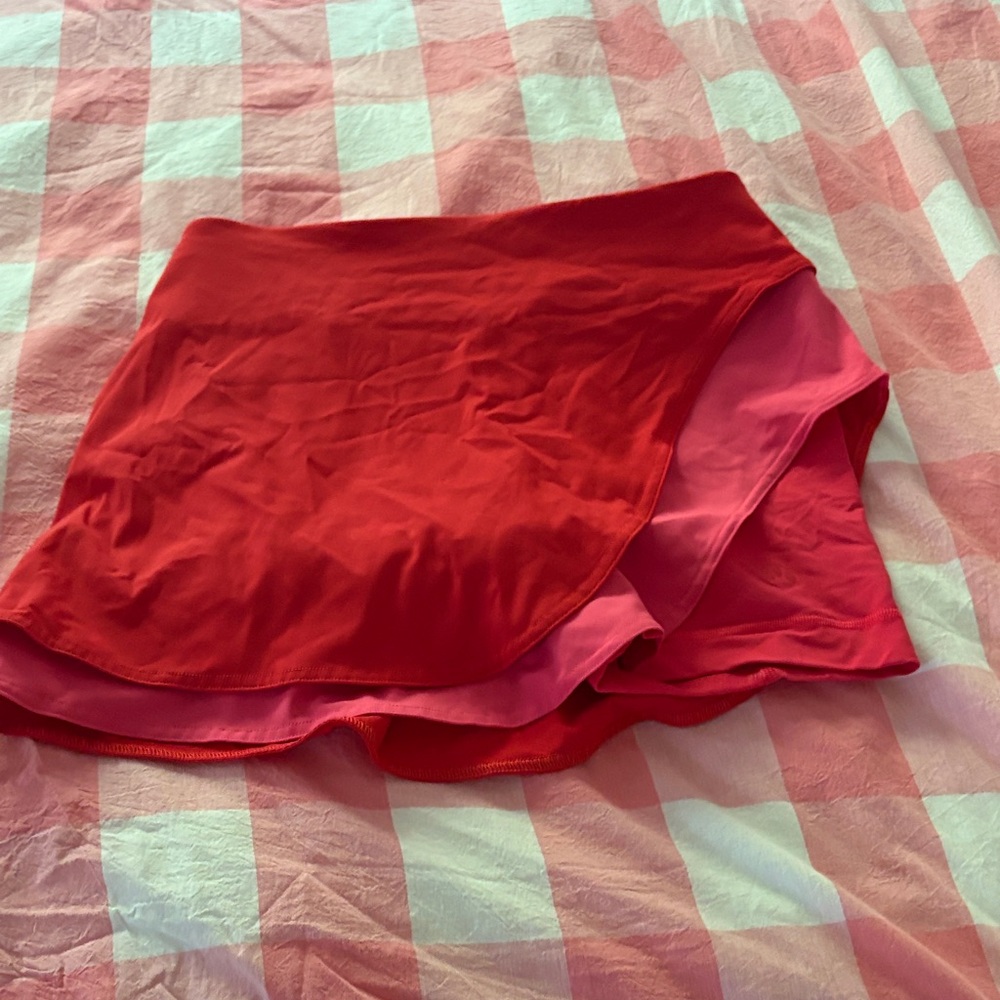 Red and Pink Athletic Skort